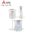 ATO Clear Wine Glass set con gals elettroplate